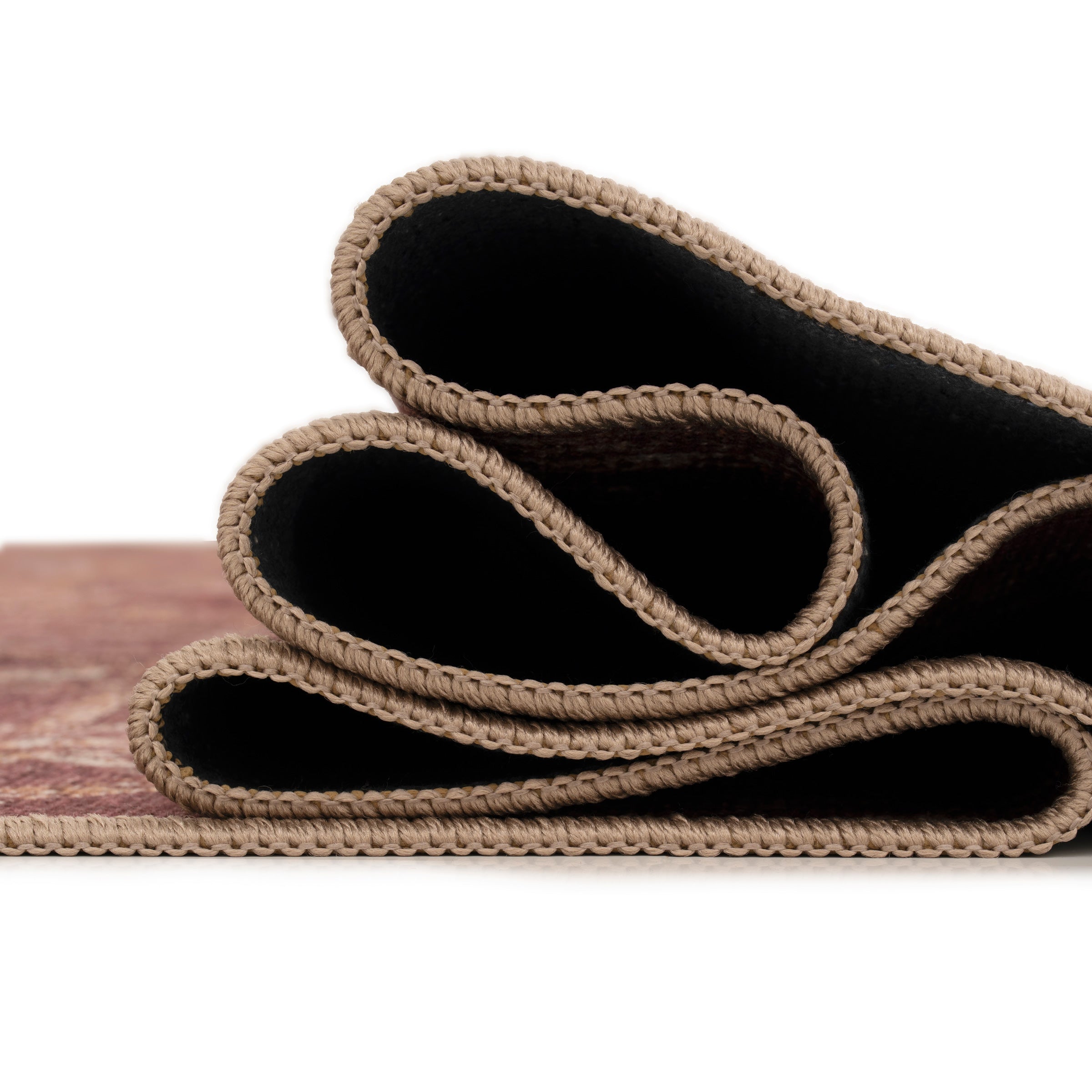 Washable Burgundy Diamond Rug - Avril