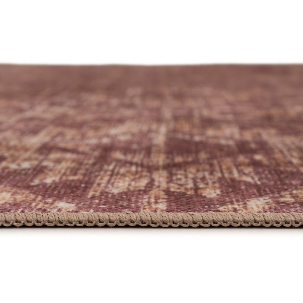 Washable Burgundy Diamond Rug - Avril