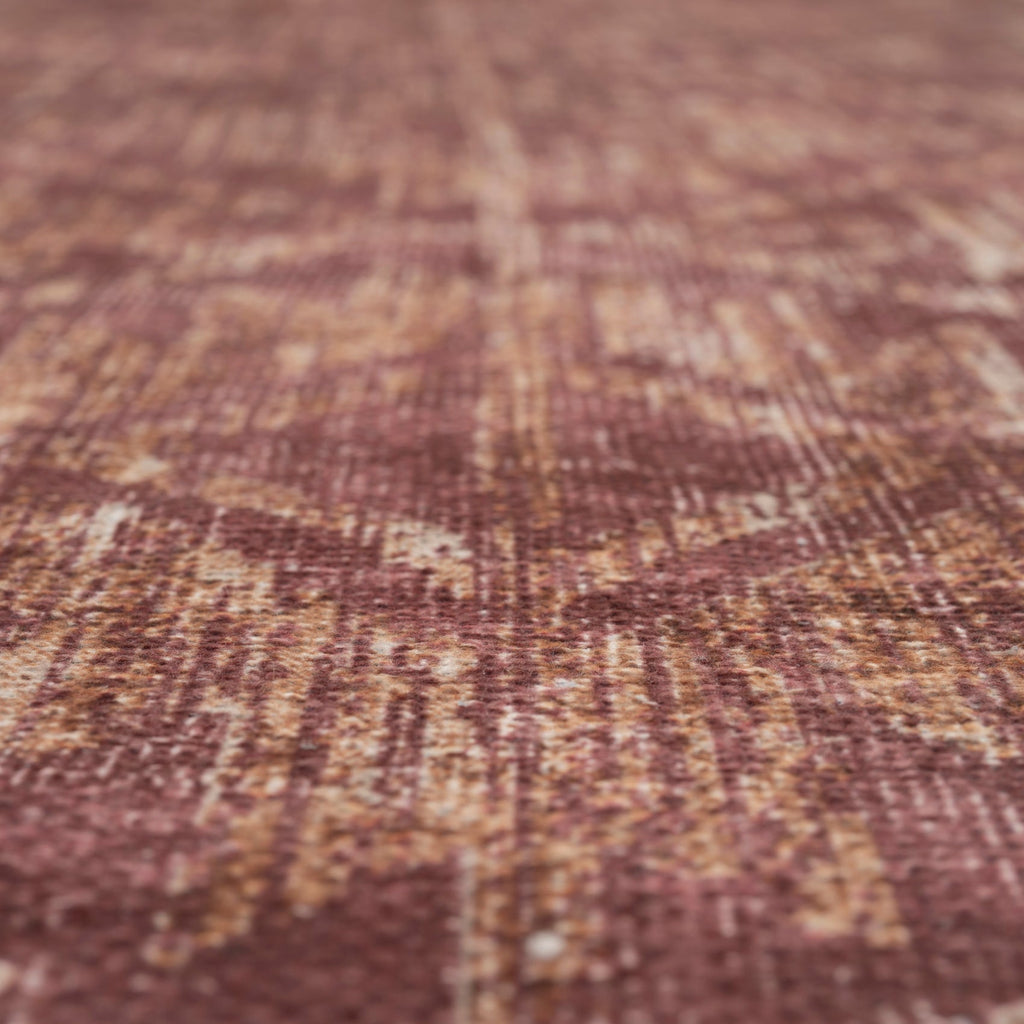 Washable Burgundy Diamond Rug - Avril