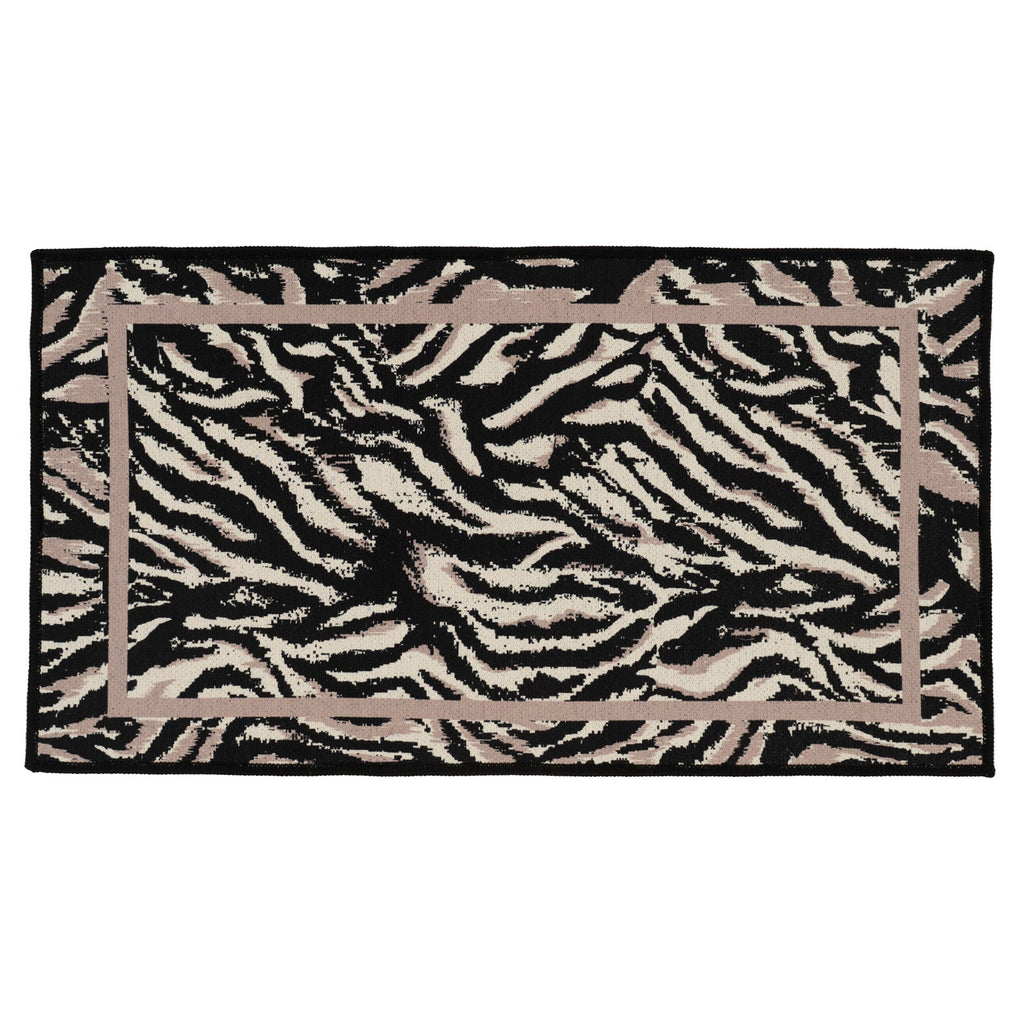 Washable Black Zebra Print Doormat - Zebra