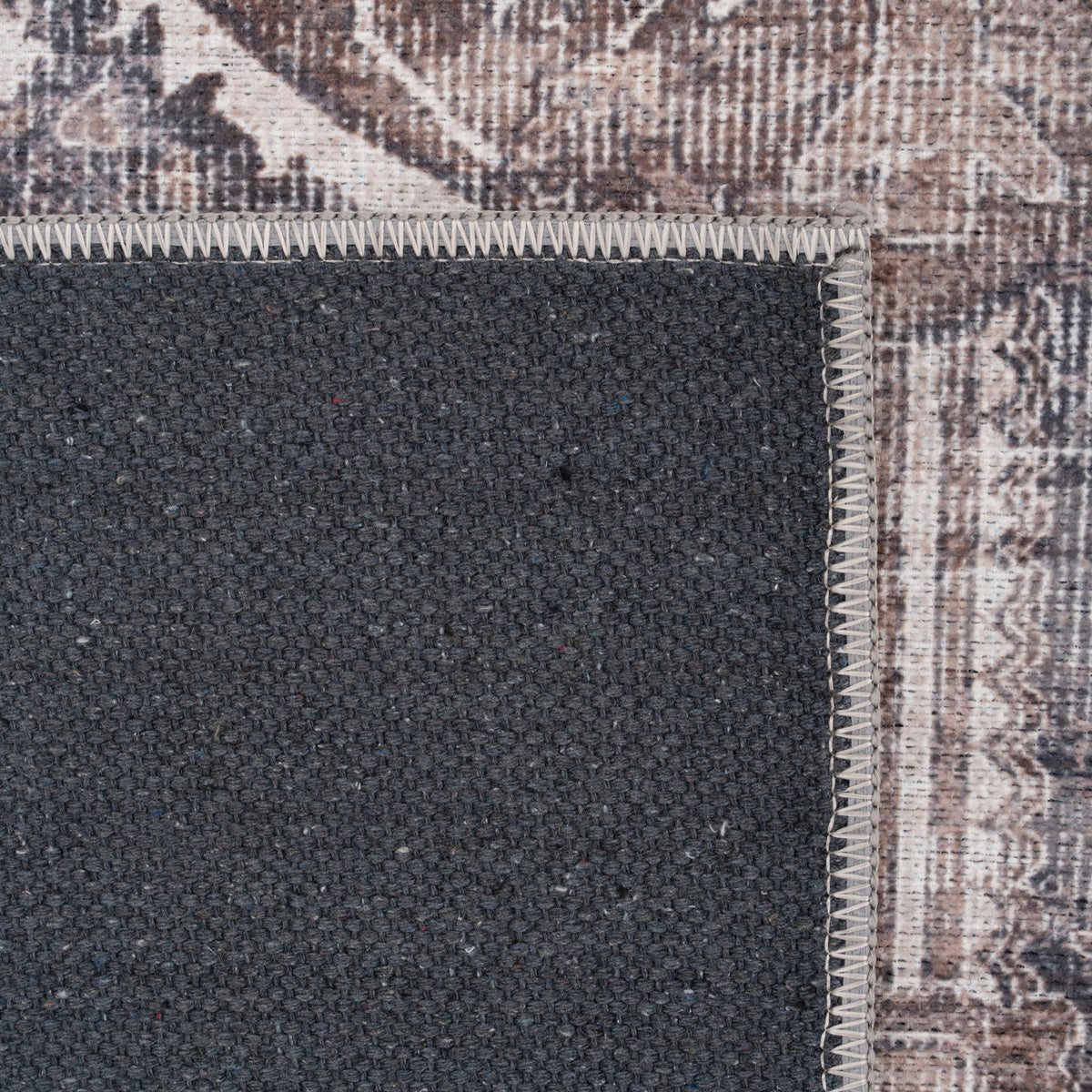 Washable Vintage Brown Beige Rug - Lois