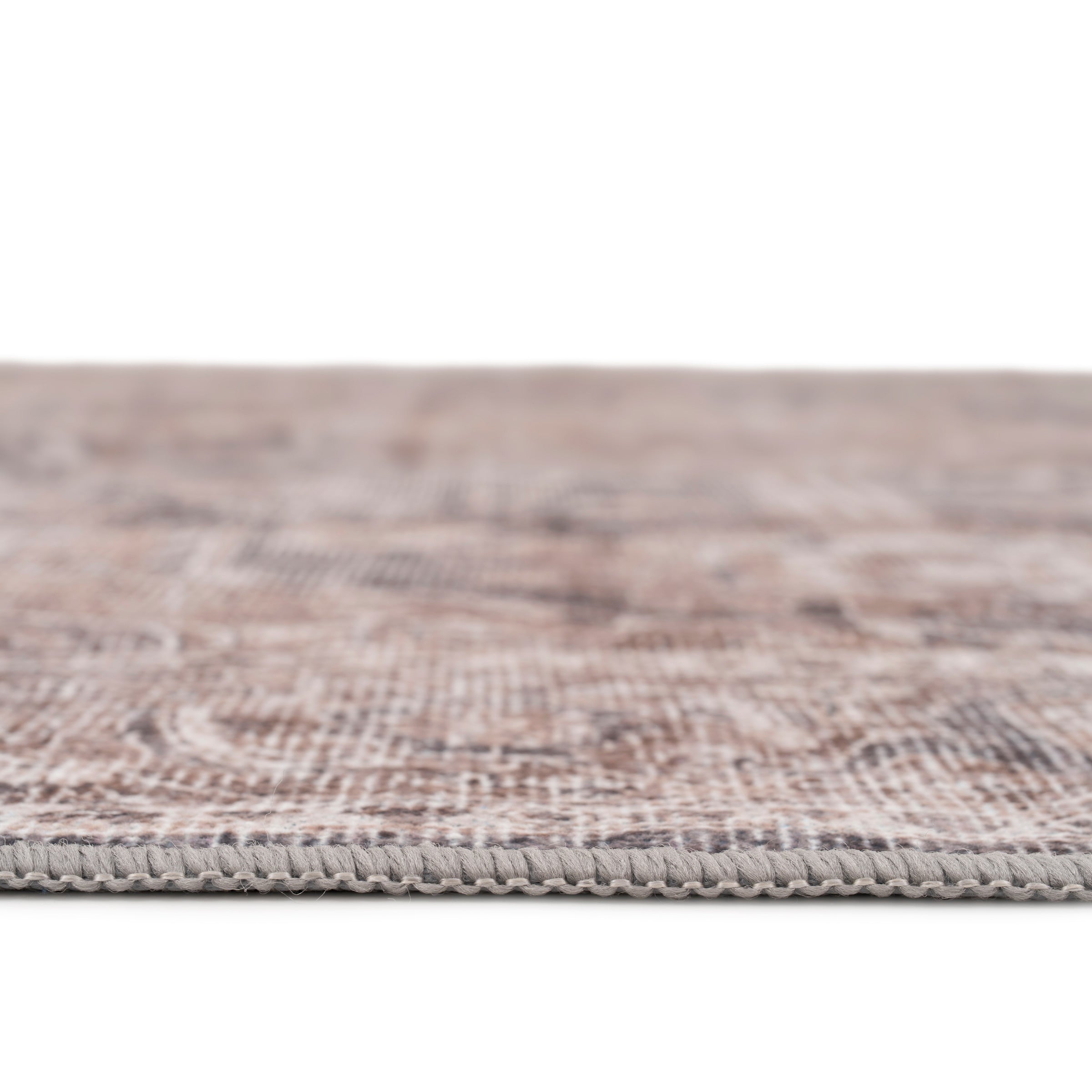 Washable Vintage Brown Beige Rug - Lois