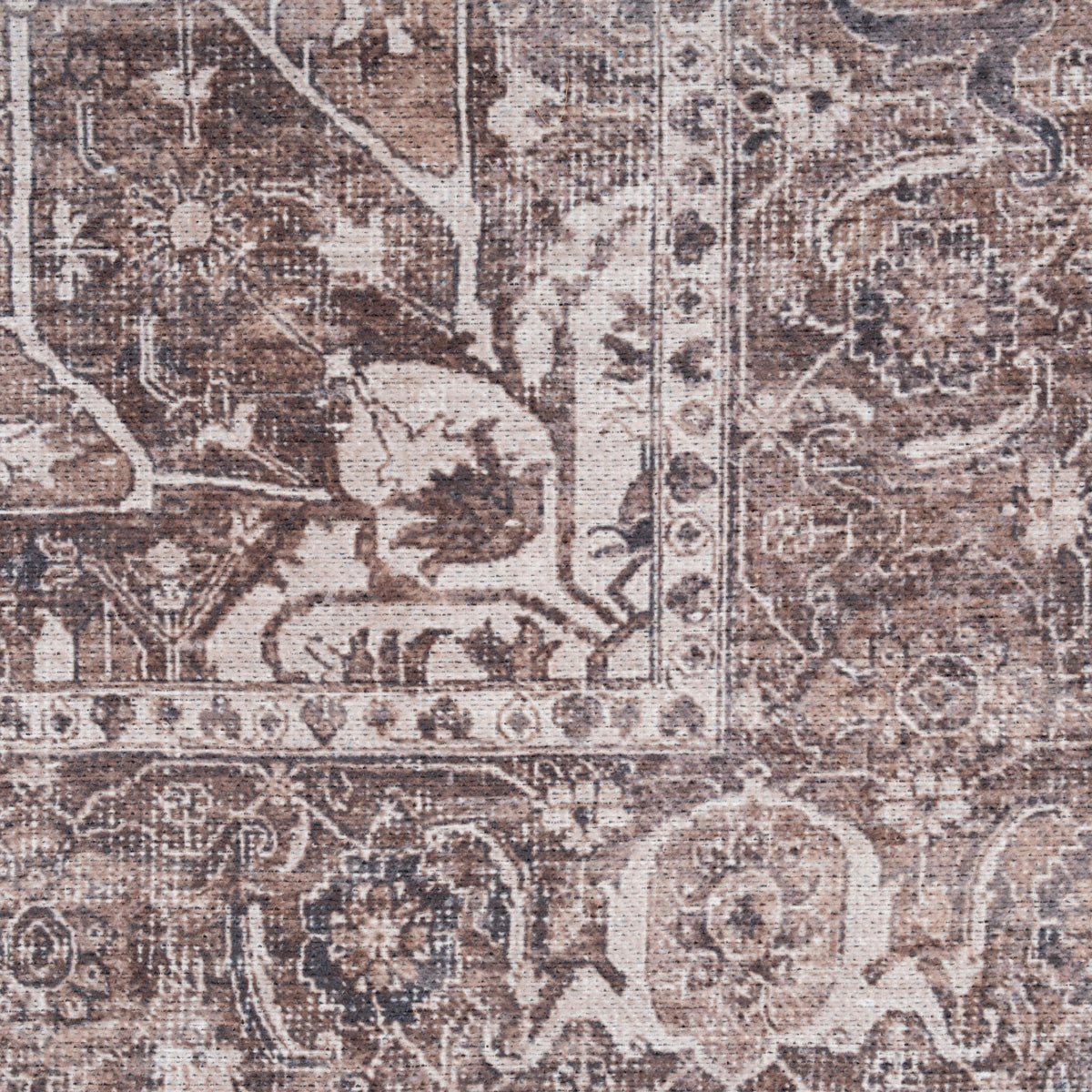 Washable Vintage Brown Beige Rug - Lois