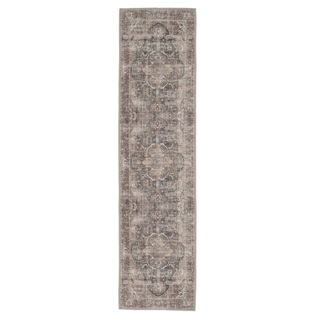 Washable Vintage Brown Beige Rug - Lois