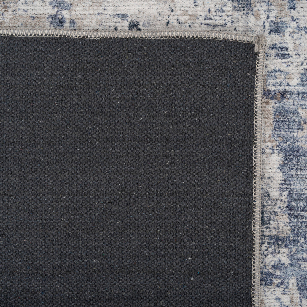 Washable Blue Abstract Rug - Skye