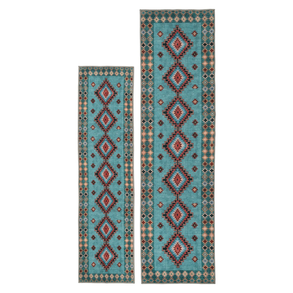 Washable Blue Berber Style Rug - Yasmine