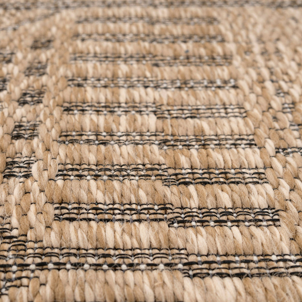 Washable Natural Brown Jute Style Rug - Kai