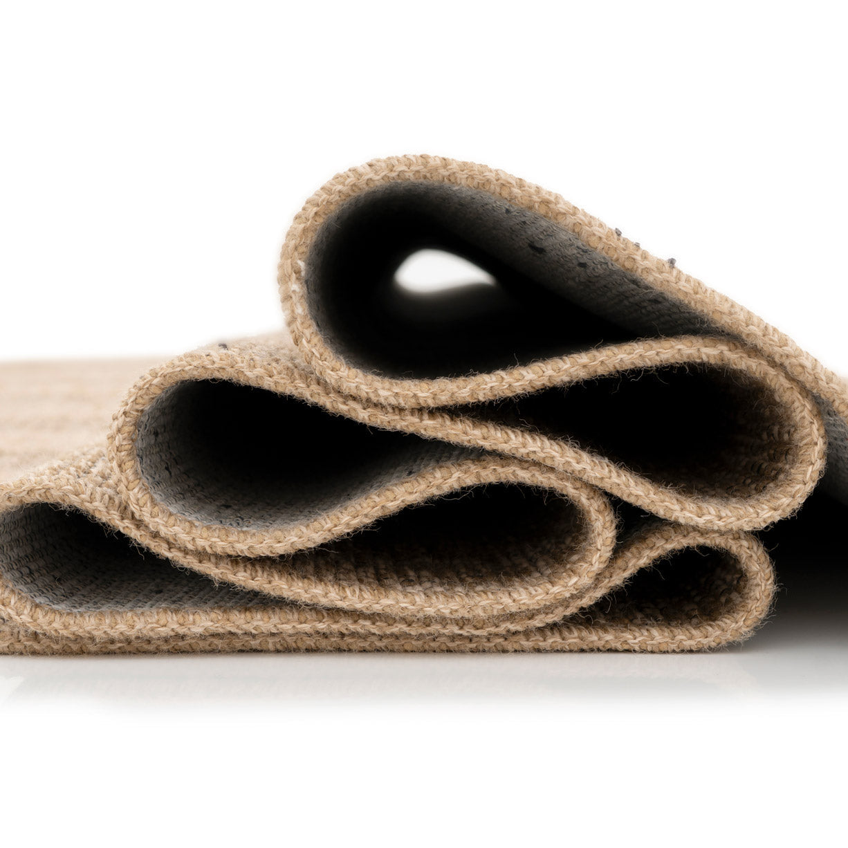 Washable Beige Striped Jute Style Runner - Leni