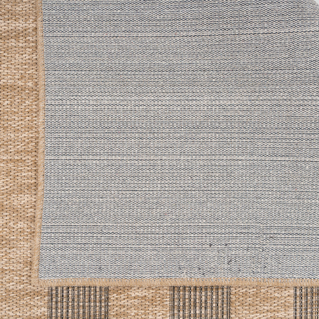 Washable Beige Striped Jute Style Rug - Leni