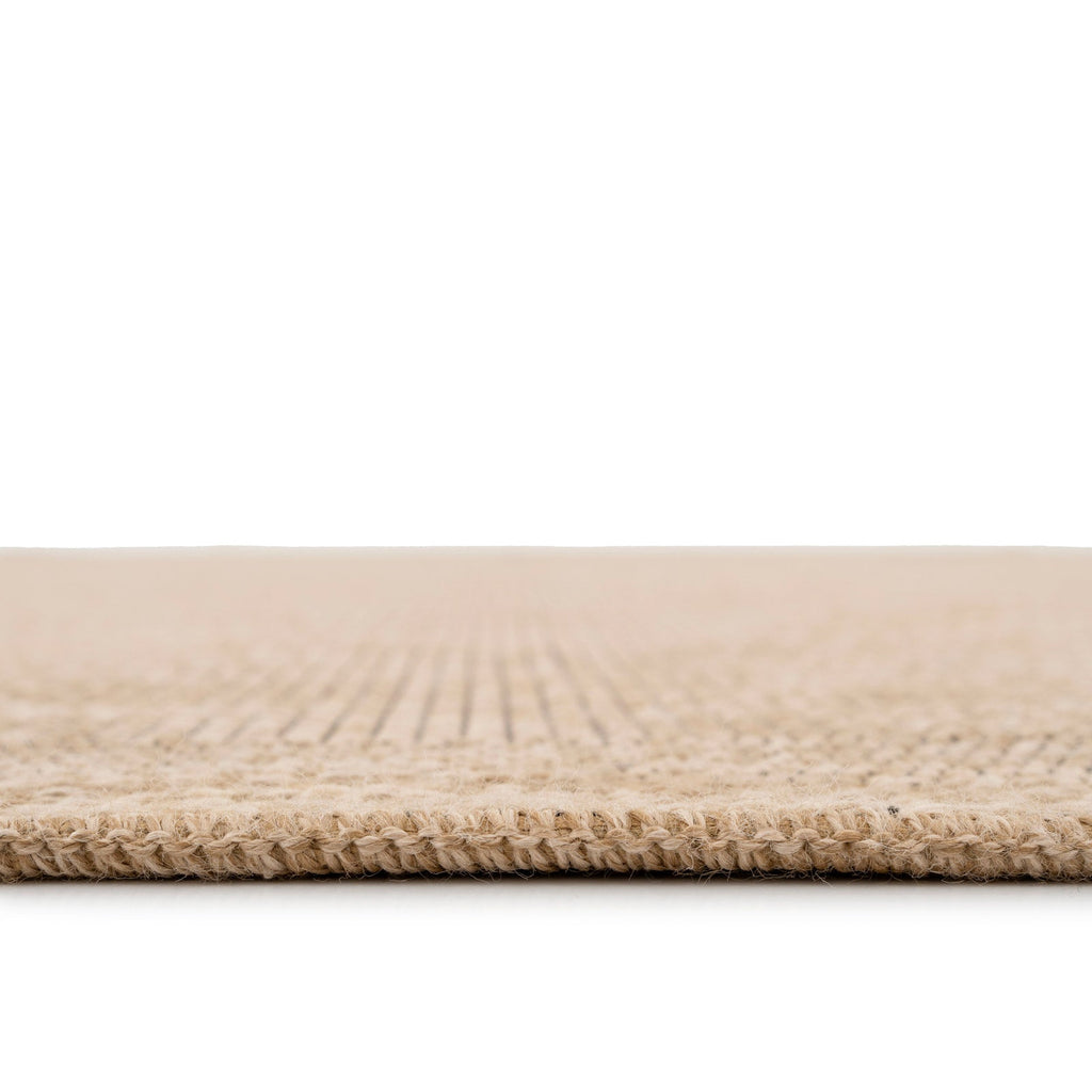 Washable Beige Border Jute Style Rug - Rayna