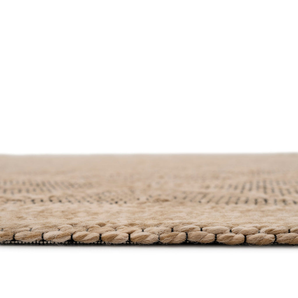 Washable Beige Diamond Jute Style Rug - Thea