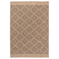 Washable Beige Diamond Jute Style Rug - Thea