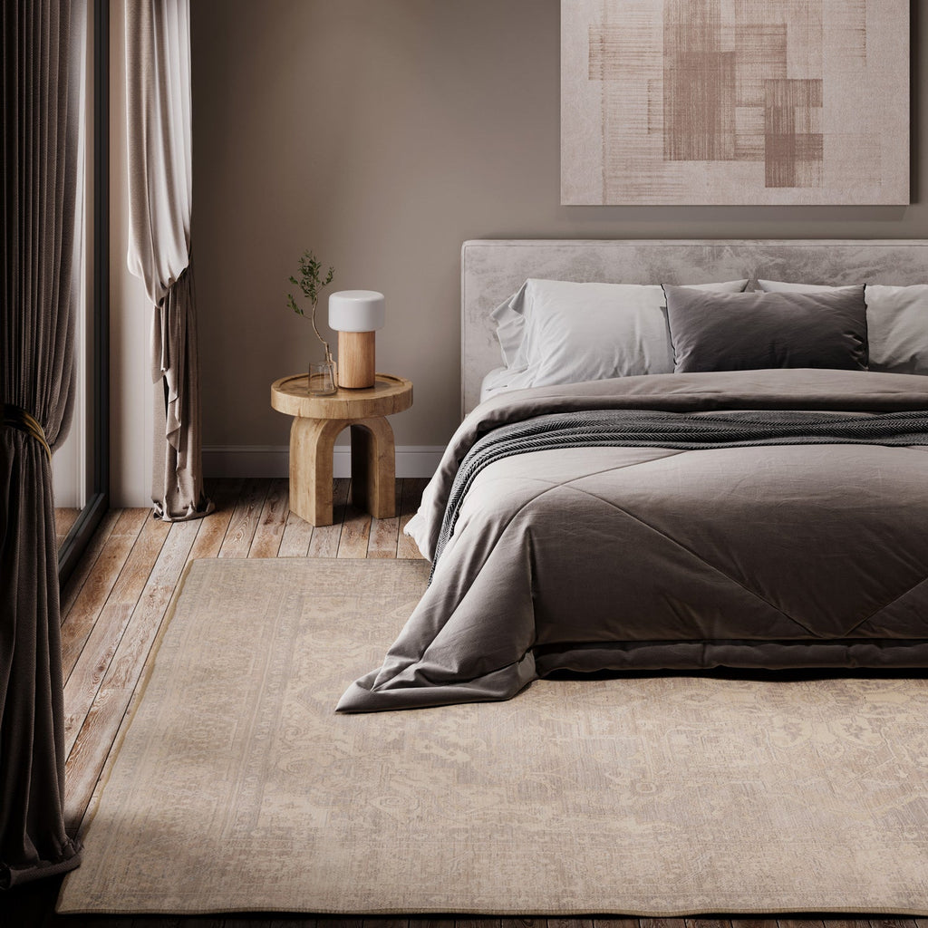 Soft Washable Vintage Beige Rug - Mariana