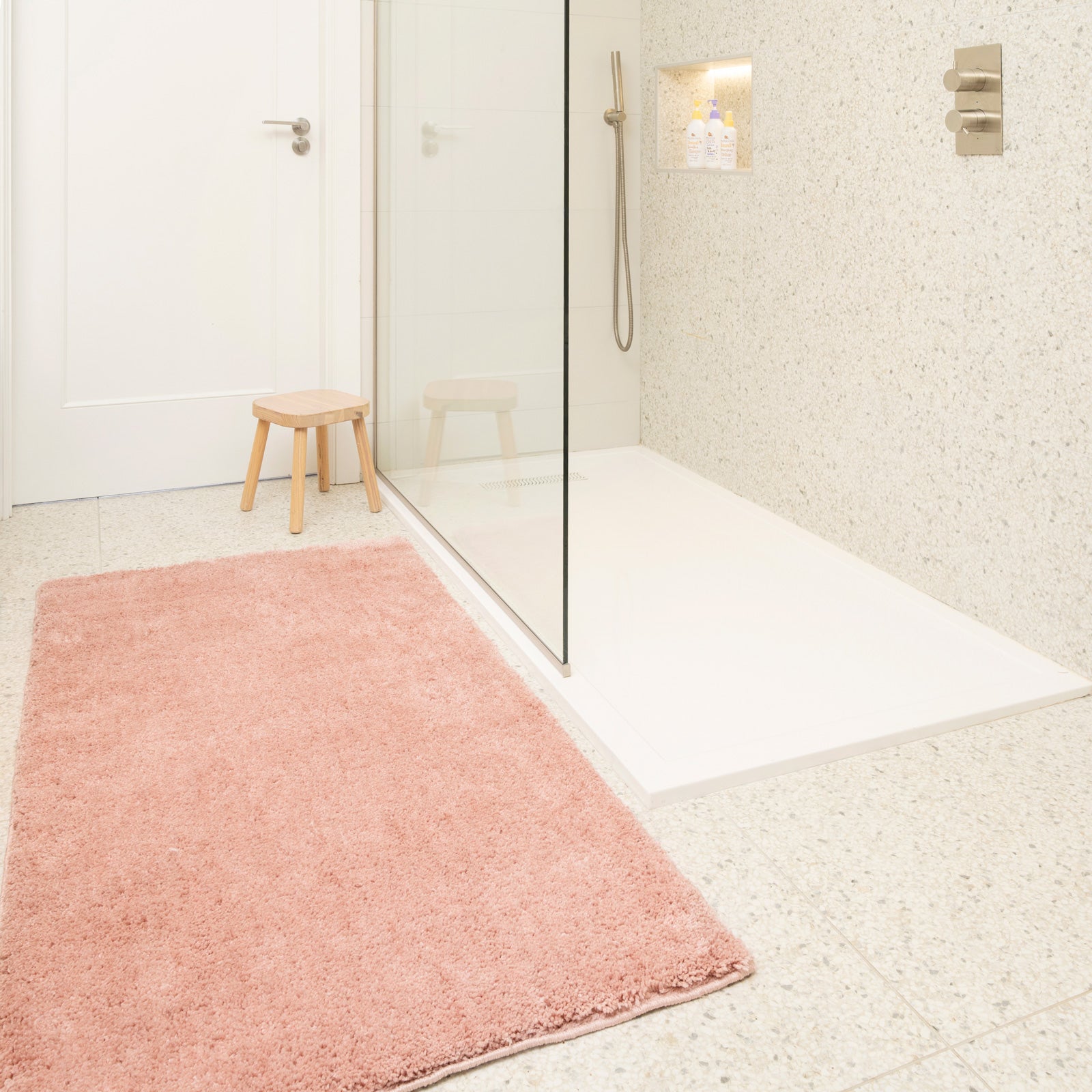 Soft Washable Blush Pink Shaggy Rug