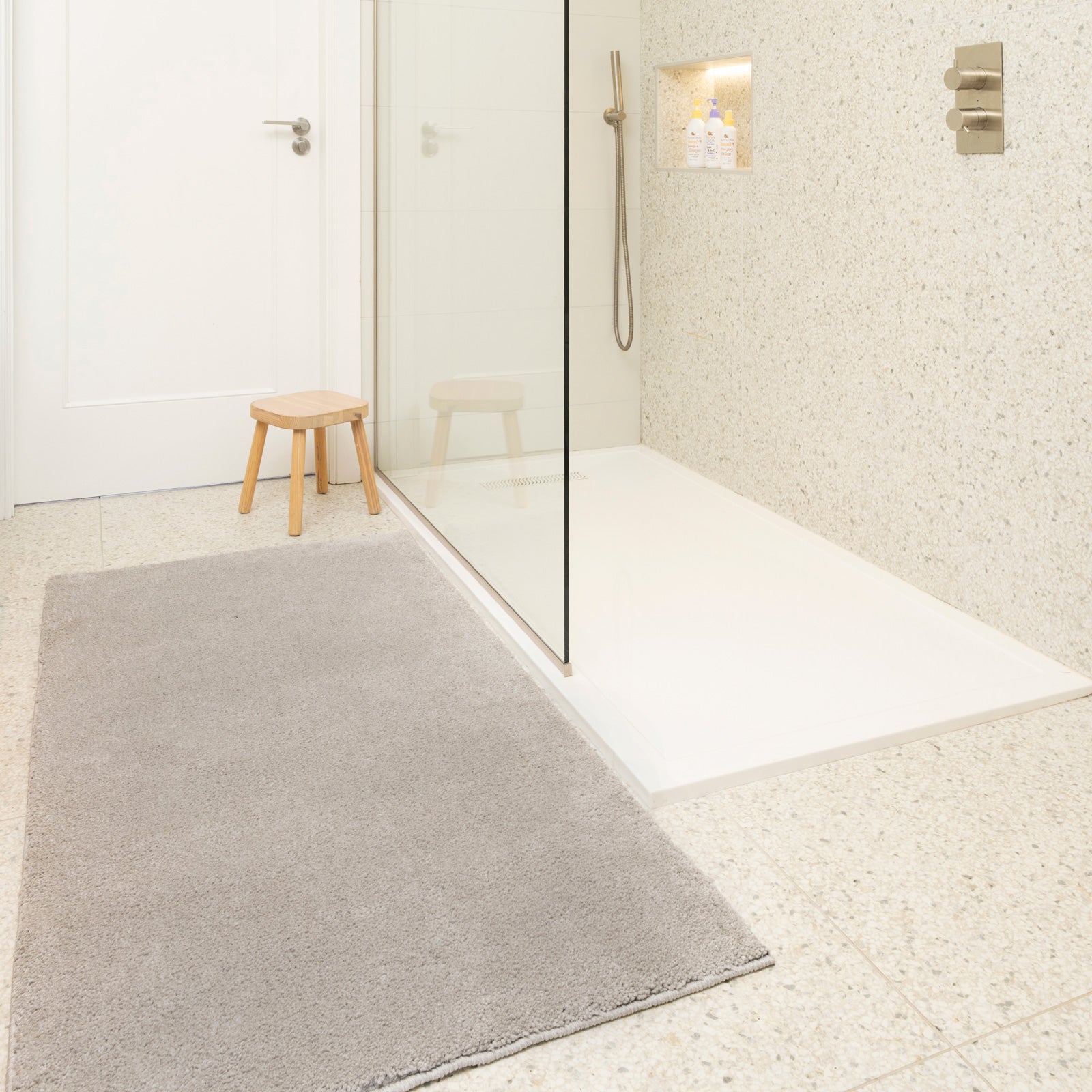 Soft Washable Silver Grey Shaggy Rug