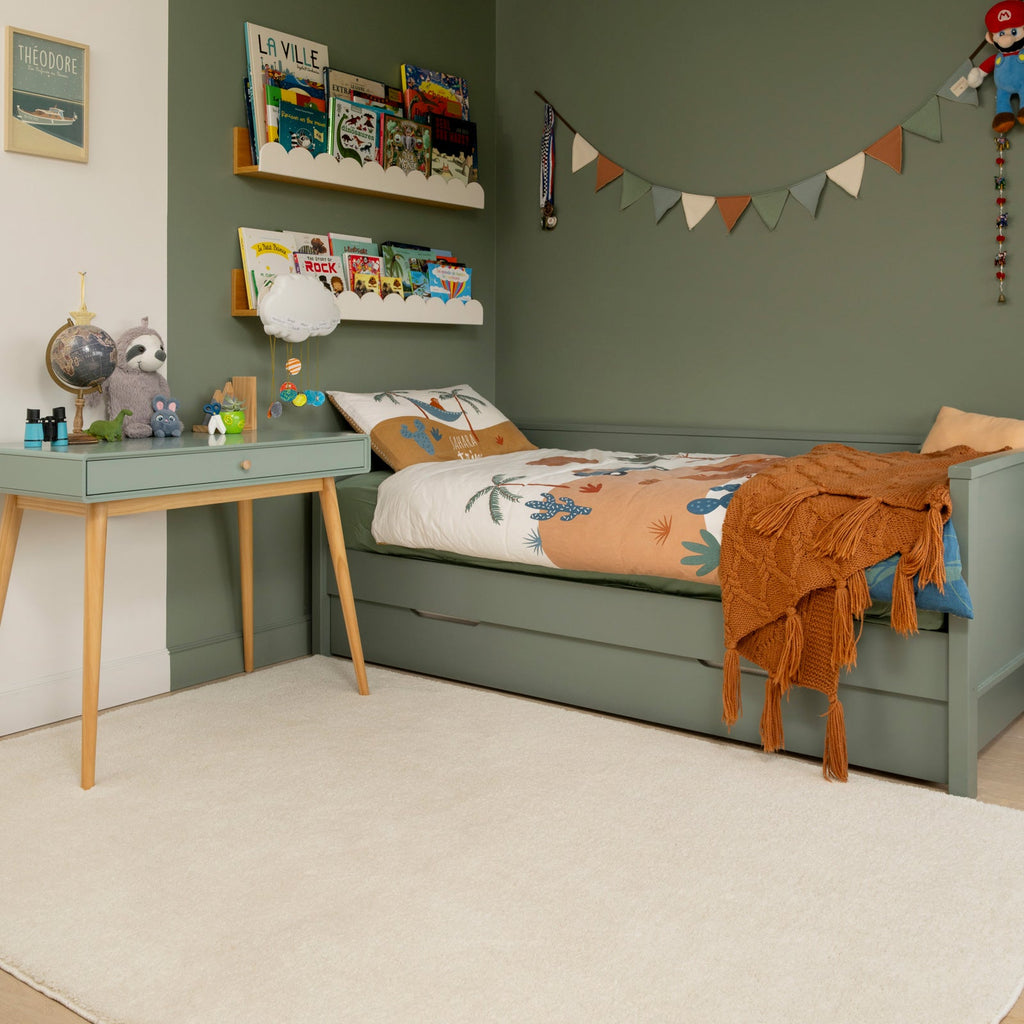 Soft Washable Light Cream Shaggy Rug