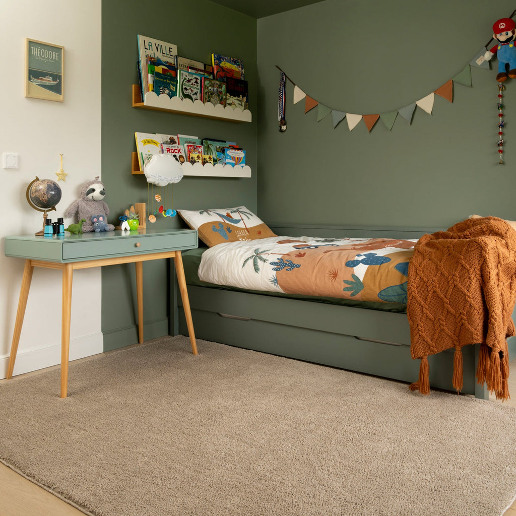 Soft Washable Beige Shaggy Rug