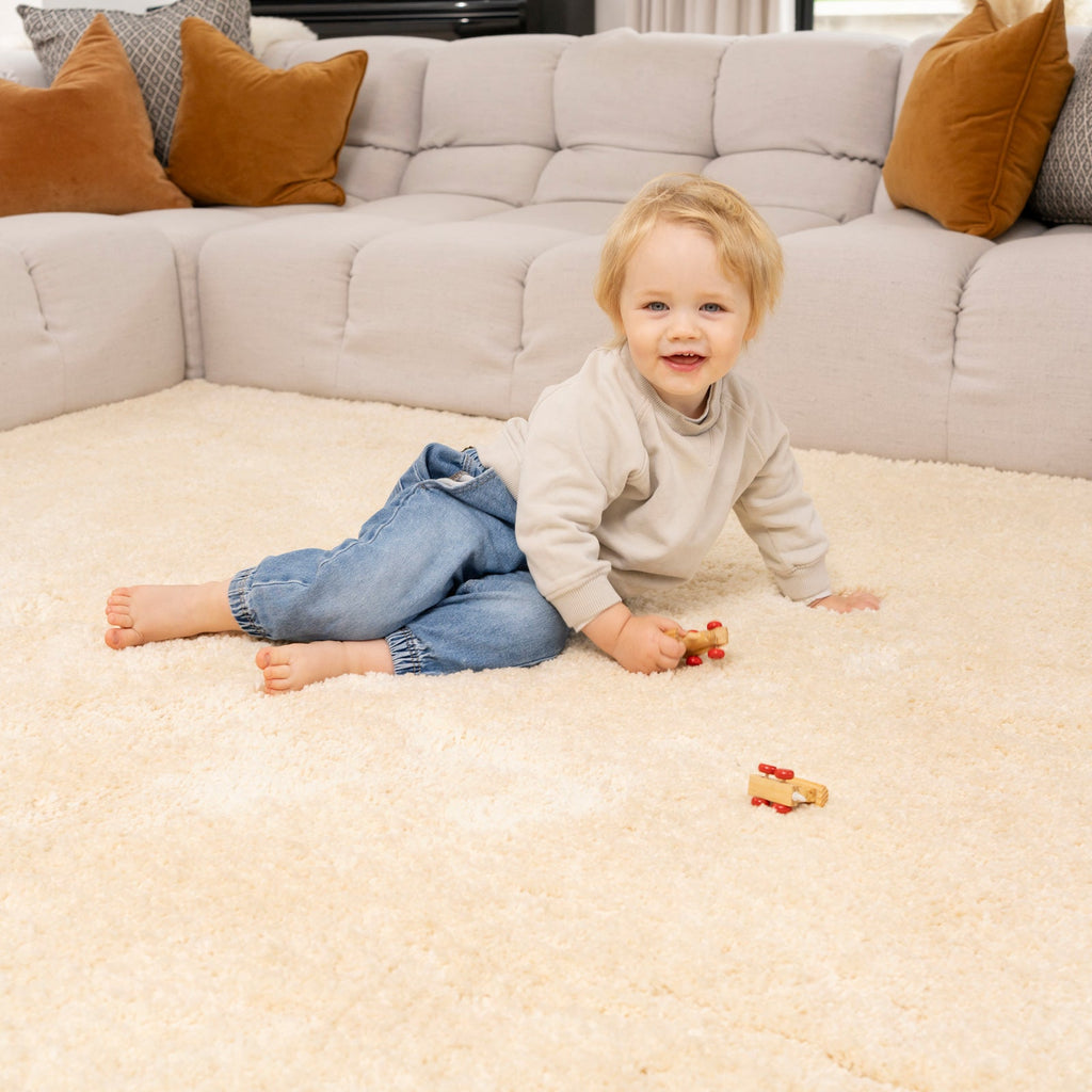 Premium Washable Shaggy Cream Rug