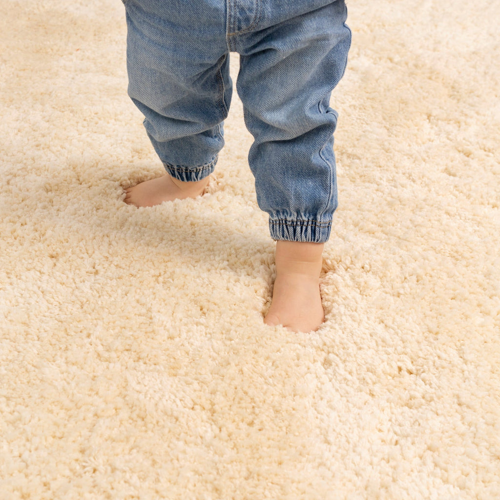 Premium Washable Shaggy Cream Rug