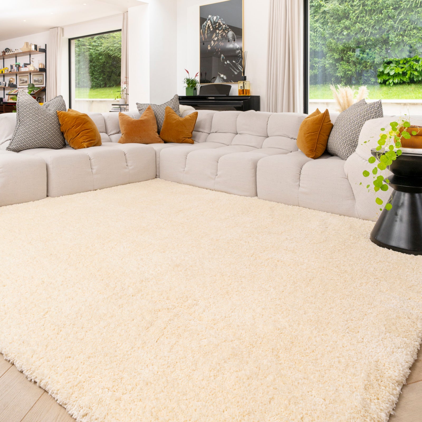 Premium Washable Shaggy Cream Rug