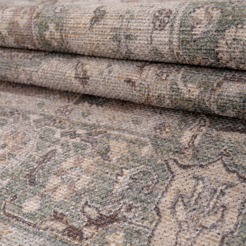 Washable Vintage Green Jute Style Runner - Cova