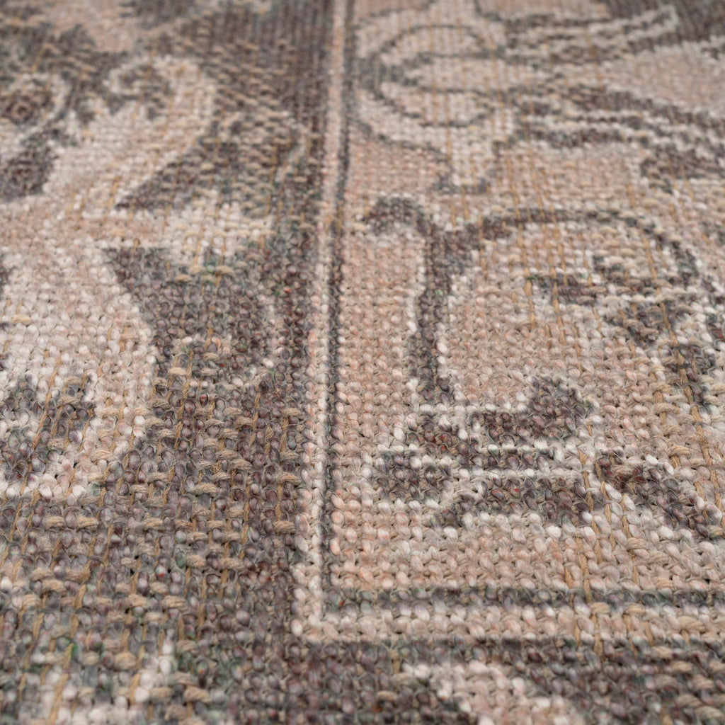 Washable Brown Ornate Jute Style Runner - Eden