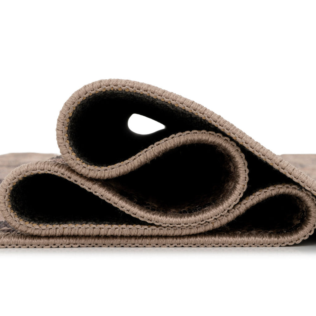 Washable Brown Ornate Jute Style Runner - Eden