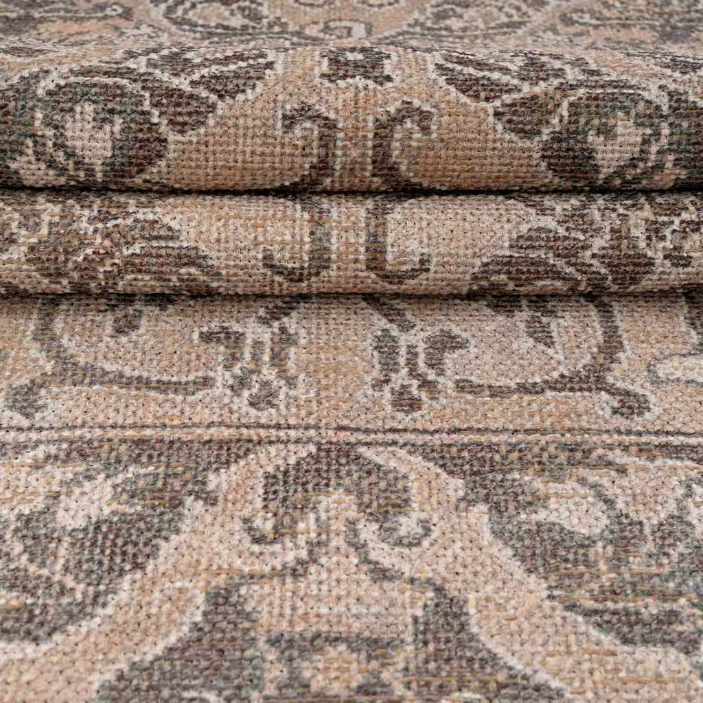 Washable Brown Ornate Jute Style Rug - Eden
