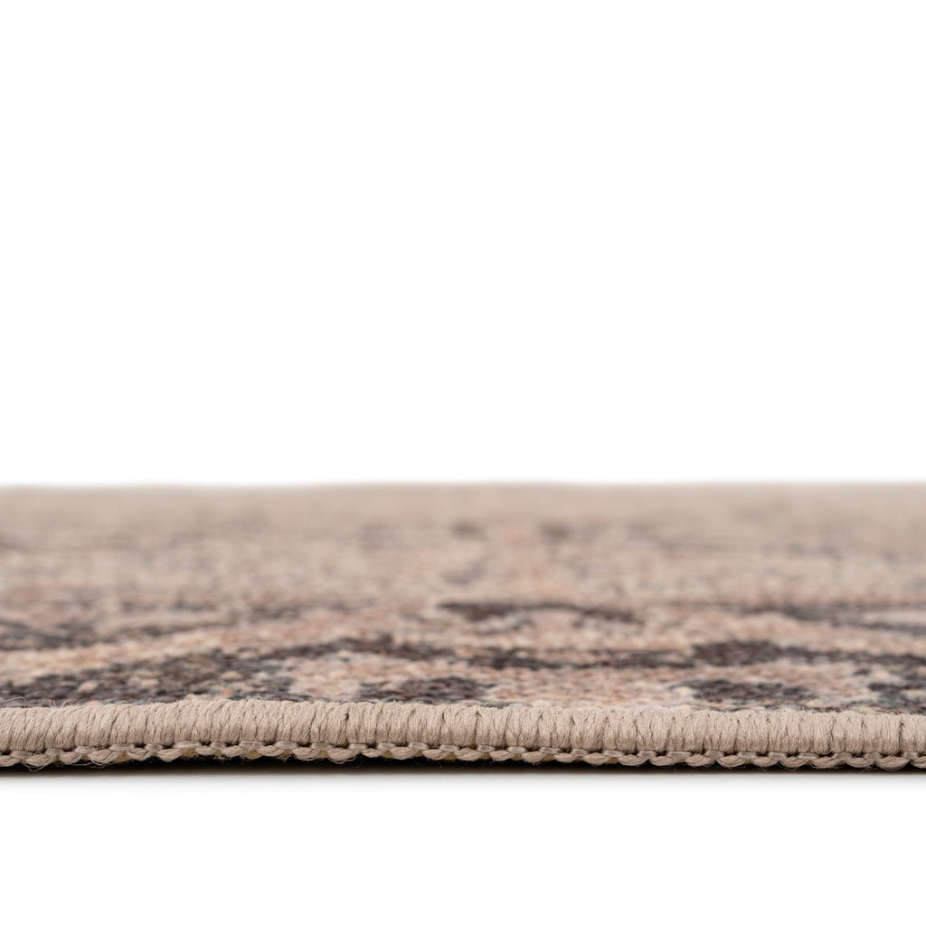 Washable Brown Ornate Jute Style Rug - Eden