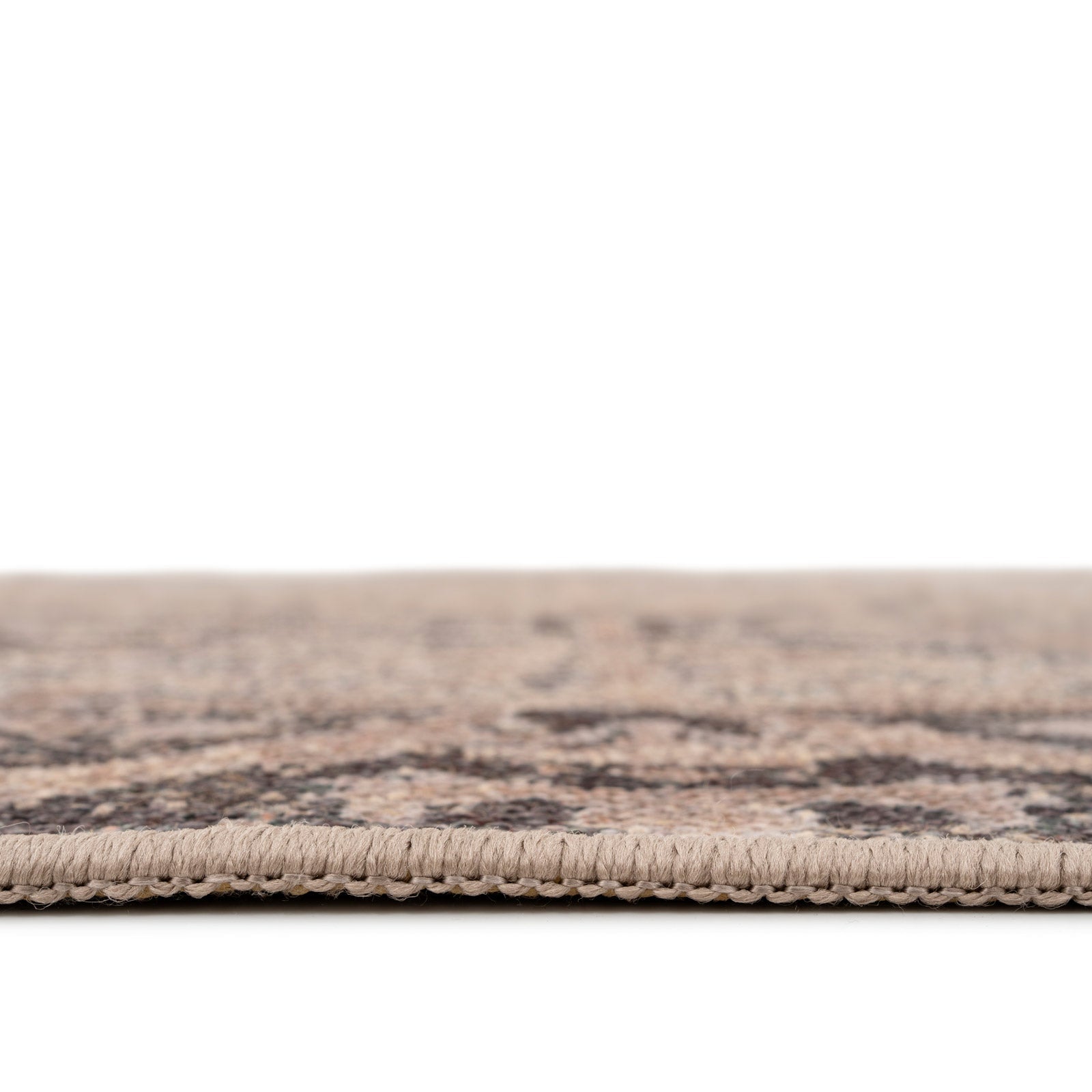 Washable Brown Ornate Jute Style Rug - Eden