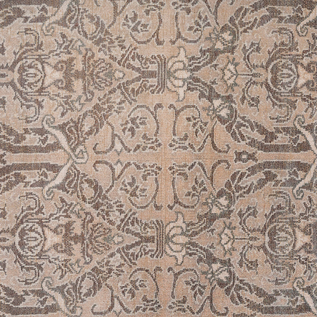Washable Brown Ornate Jute Style Rug - Eden