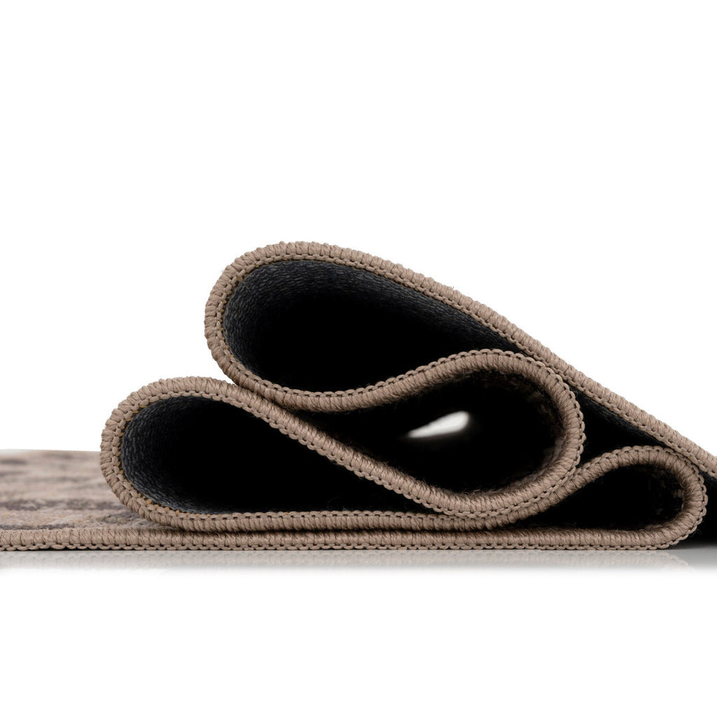 Washable Brown Checkerboard Jute Style Rug - Juno