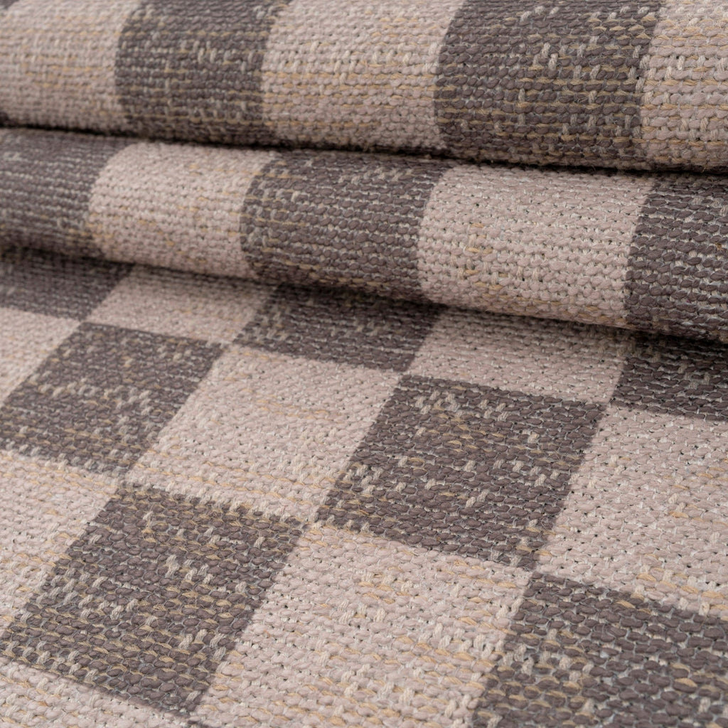 Washable Brown Checkerboard Jute Style Rug - Juno