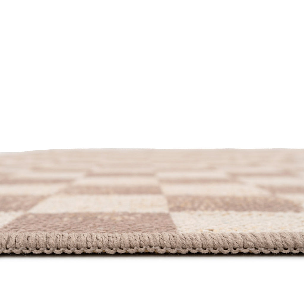 Washable Checkerboard Jute Style Rug - Noa