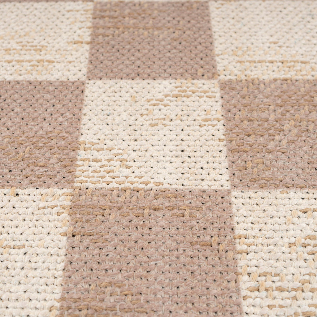 Washable Checkerboard Jute Style Rug - Noa