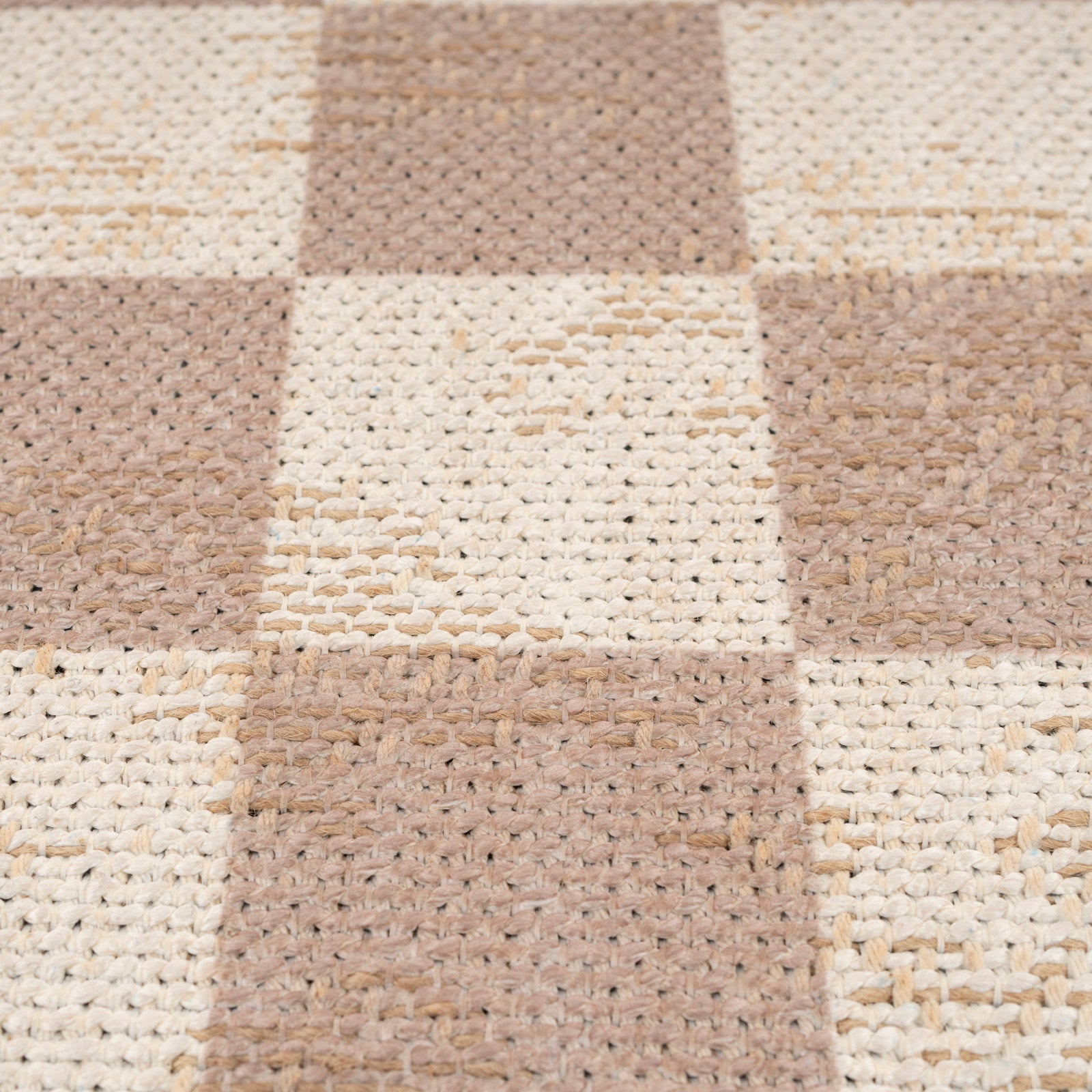 Washable Checkerboard Jute Style Rug - Noa