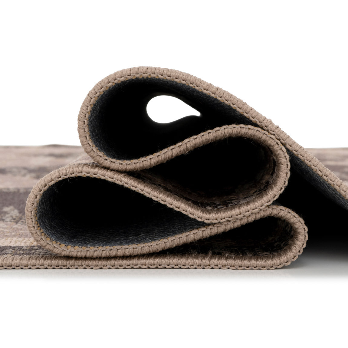 Washable Brown Harlequin Jute Style Rug - Suki