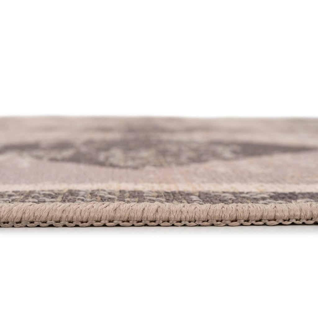 Washable Brown Harlequin Jute Style Rug - Suki