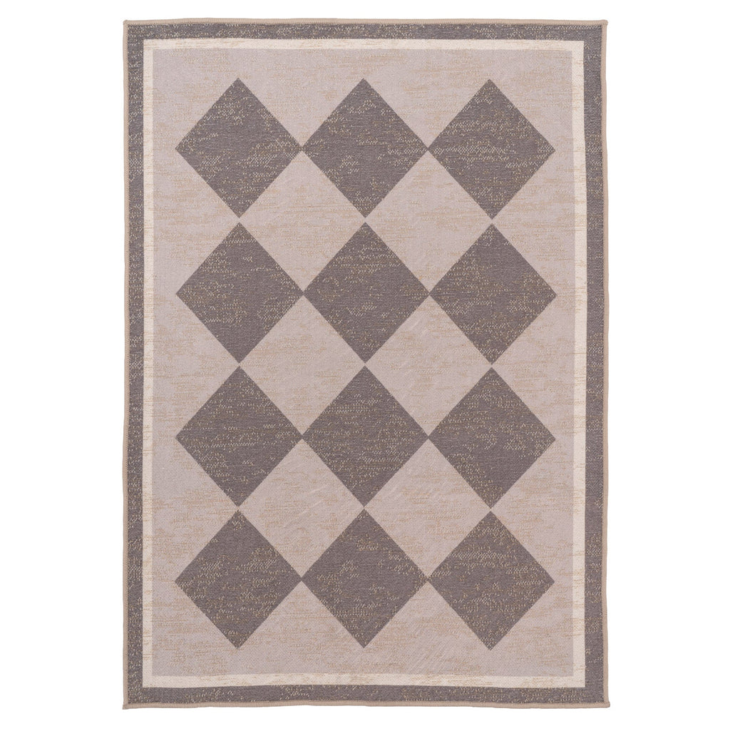 Washable Brown Harlequin Jute Style Rug - Suki