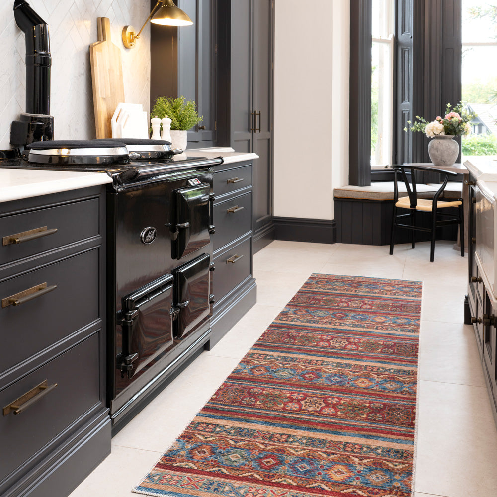 Washable Looped Multicolour Boho Rug - Alia