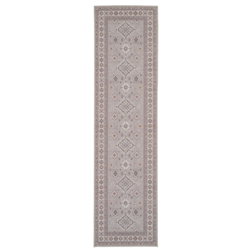 Washable Looped Grey Nordic Runner - Safi
