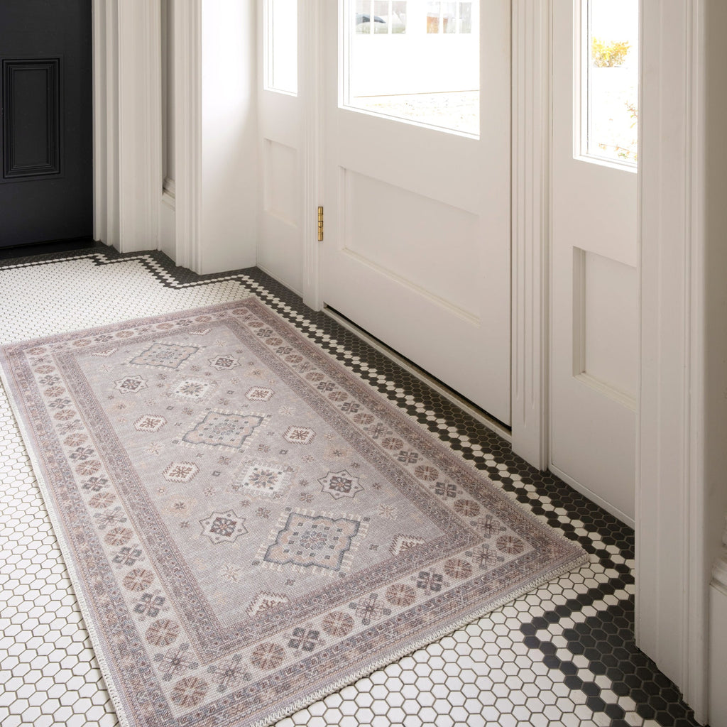 Washable Looped Grey Doormat - Safi