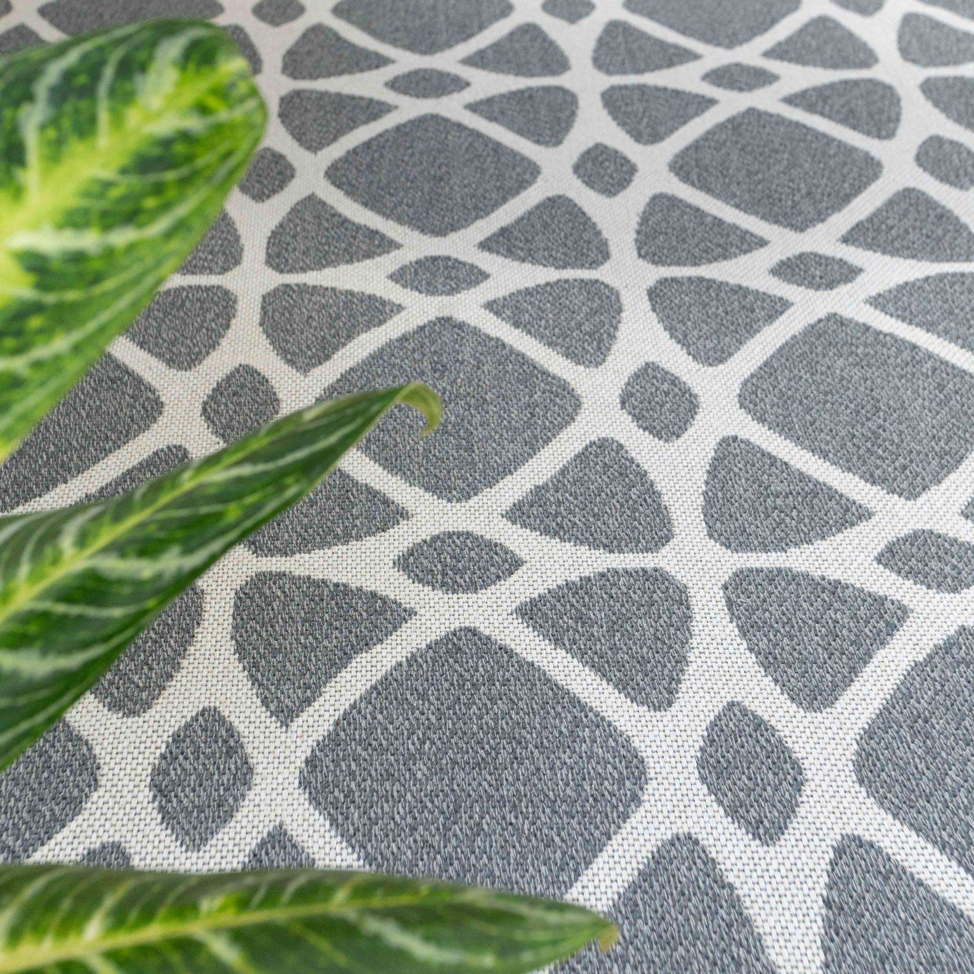 Art Deco Grey Woven Sustainable Recycled Cotton Rug - Wells