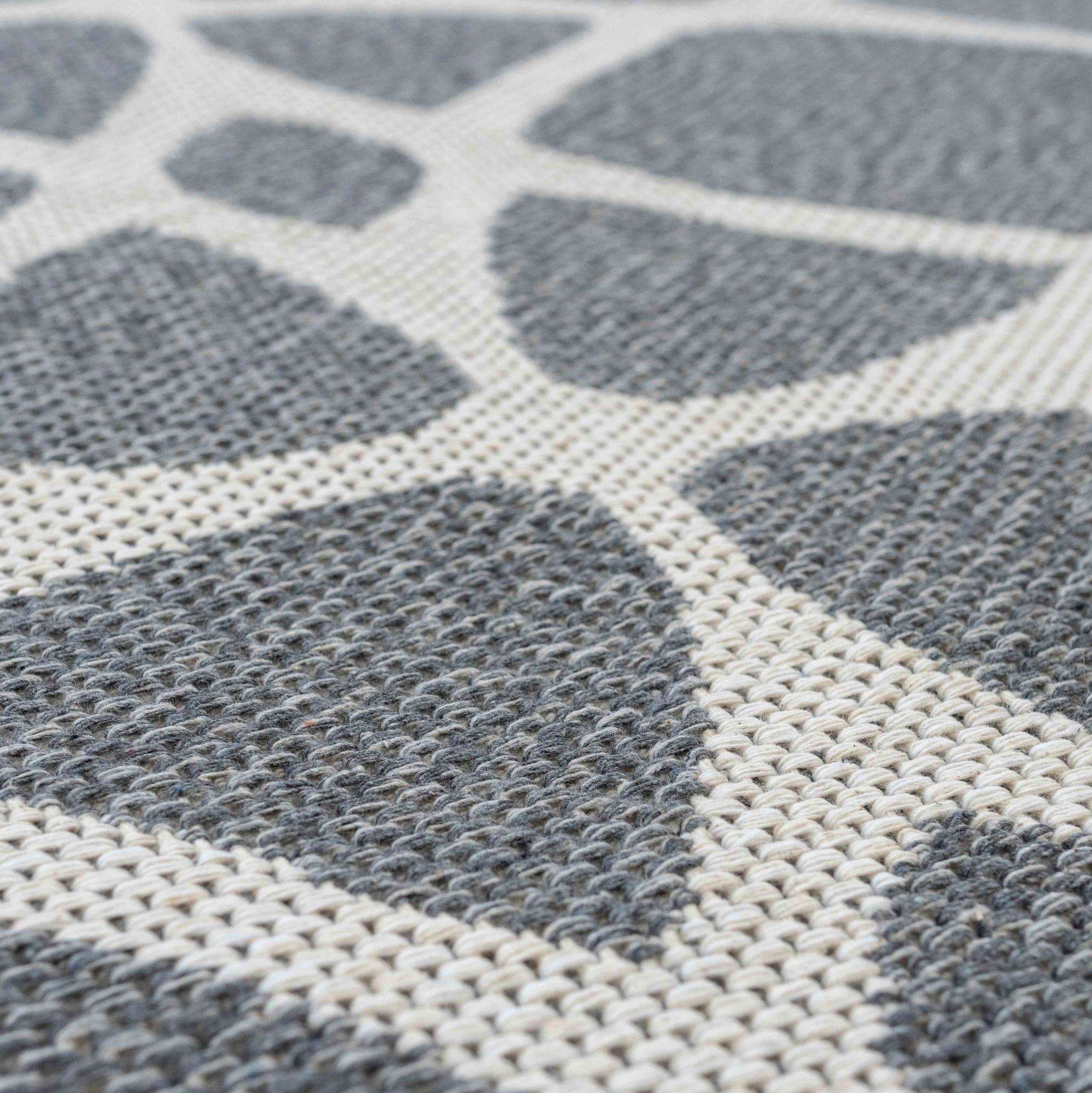 Art Deco Grey Woven Sustainable Recycled Cotton Rug - Wells