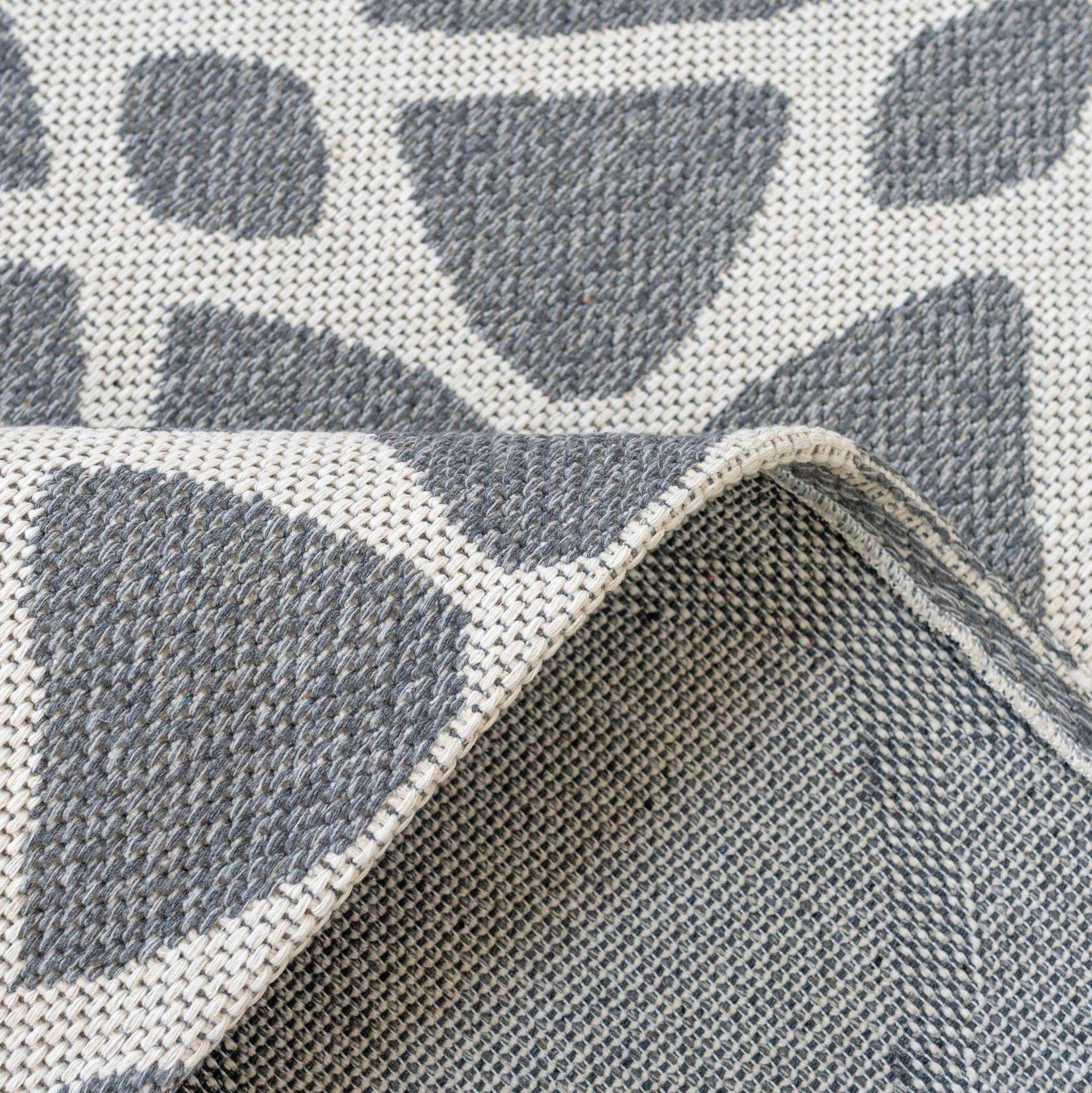 Art Deco Grey Woven Sustainable Recycled Cotton Rug - Wells