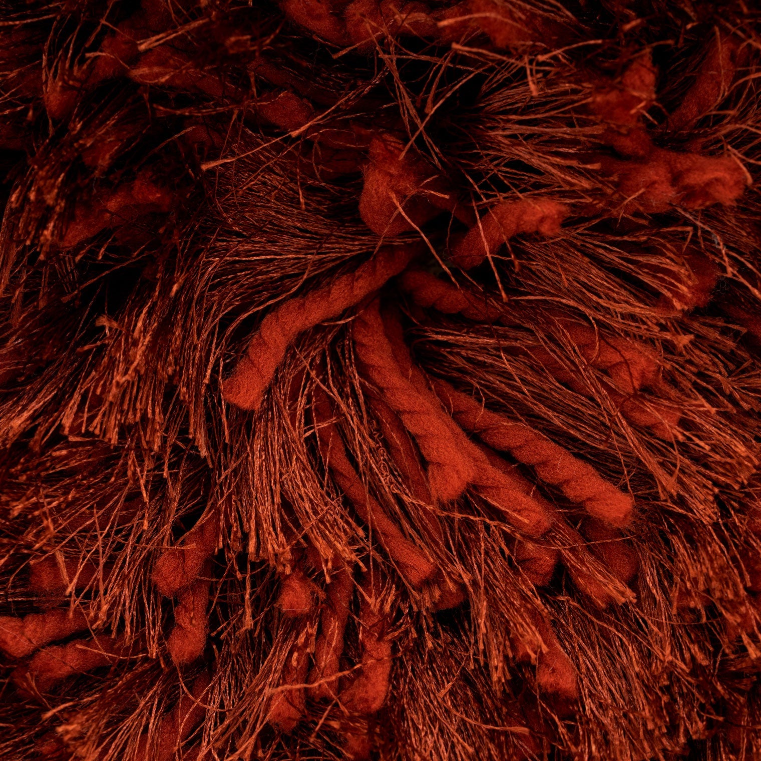 Plush Soft Rust Orange Shaggy Rug - Zia
