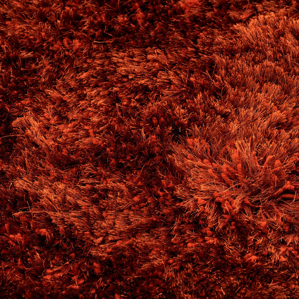 Plush Soft Rust Orange Shaggy Rug - Zia