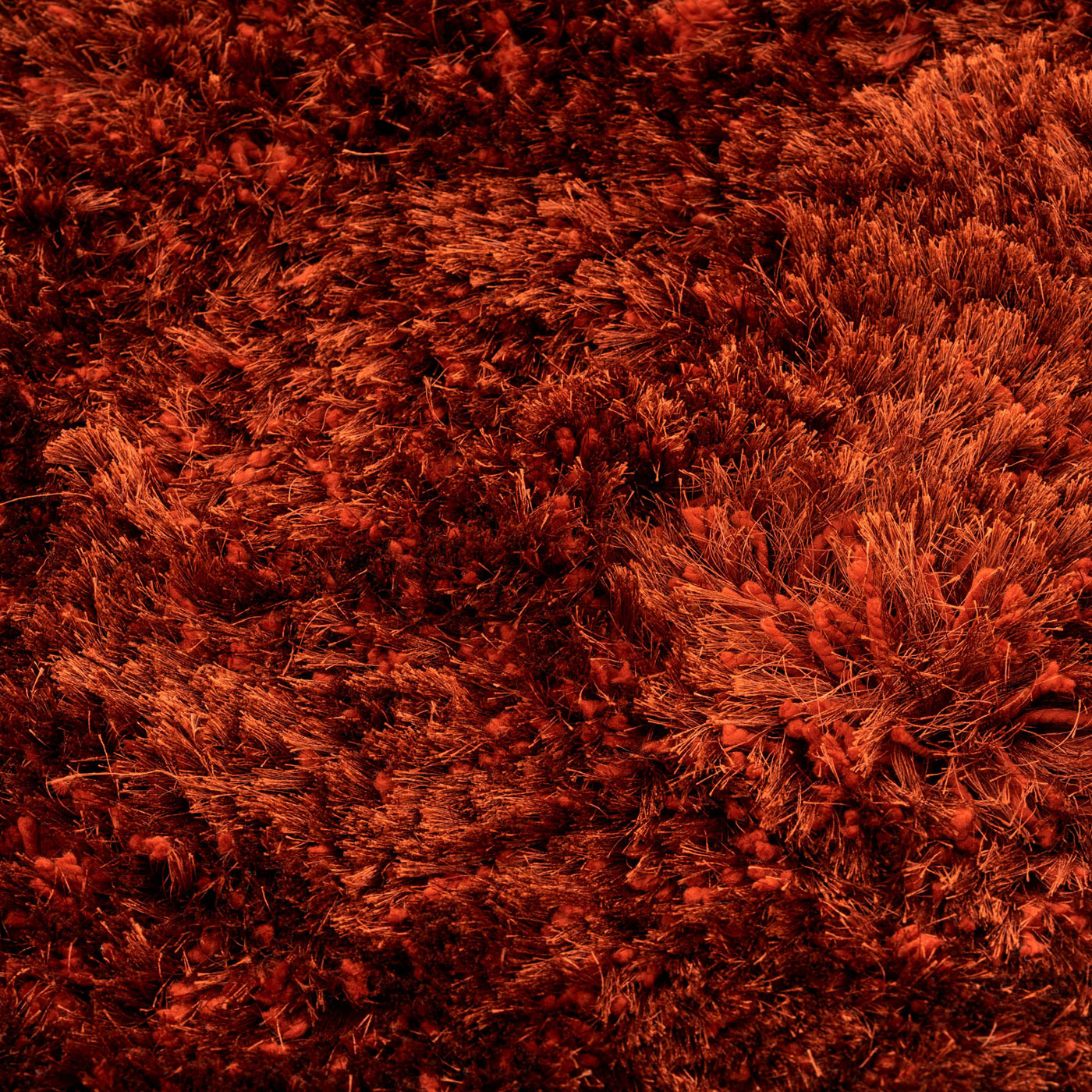 Plush Soft Rust Orange Shaggy Rug - Zia
