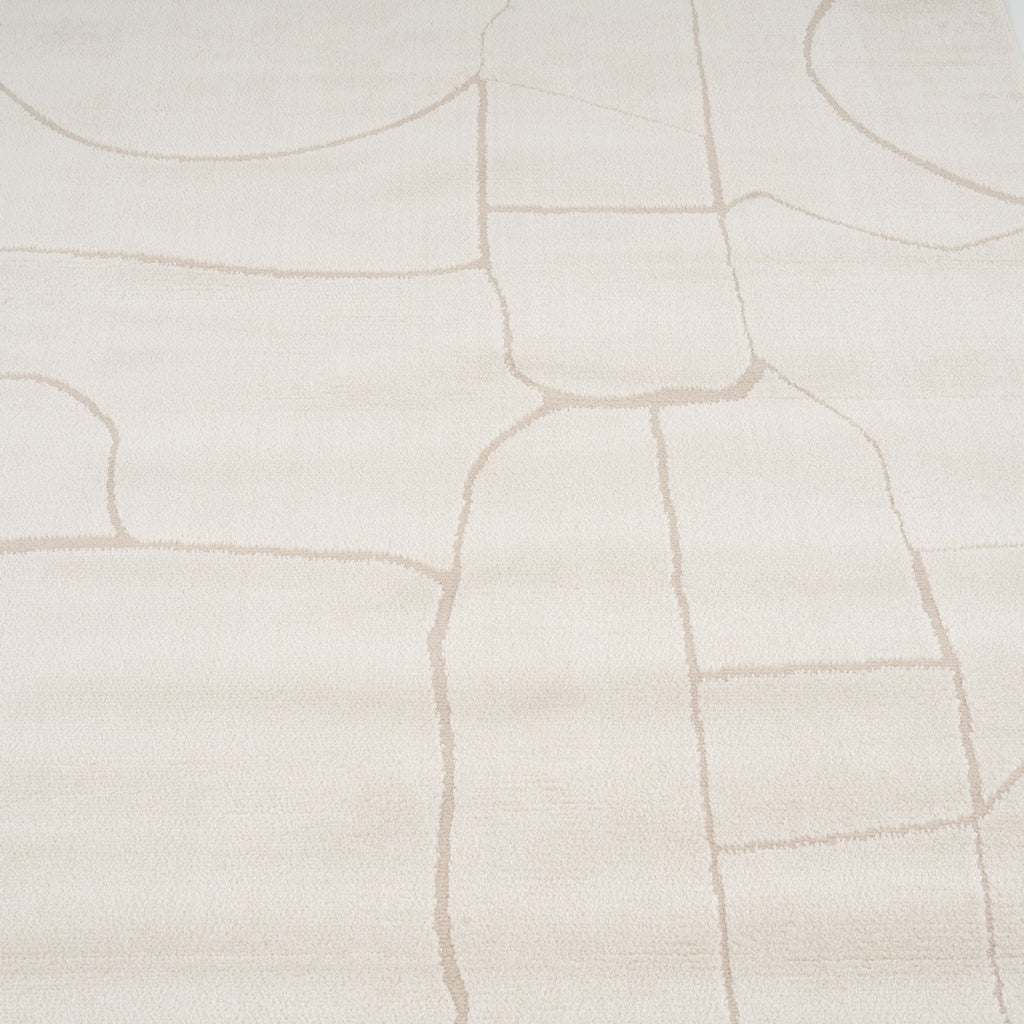 Soft Cream Abstract Rug - Aura