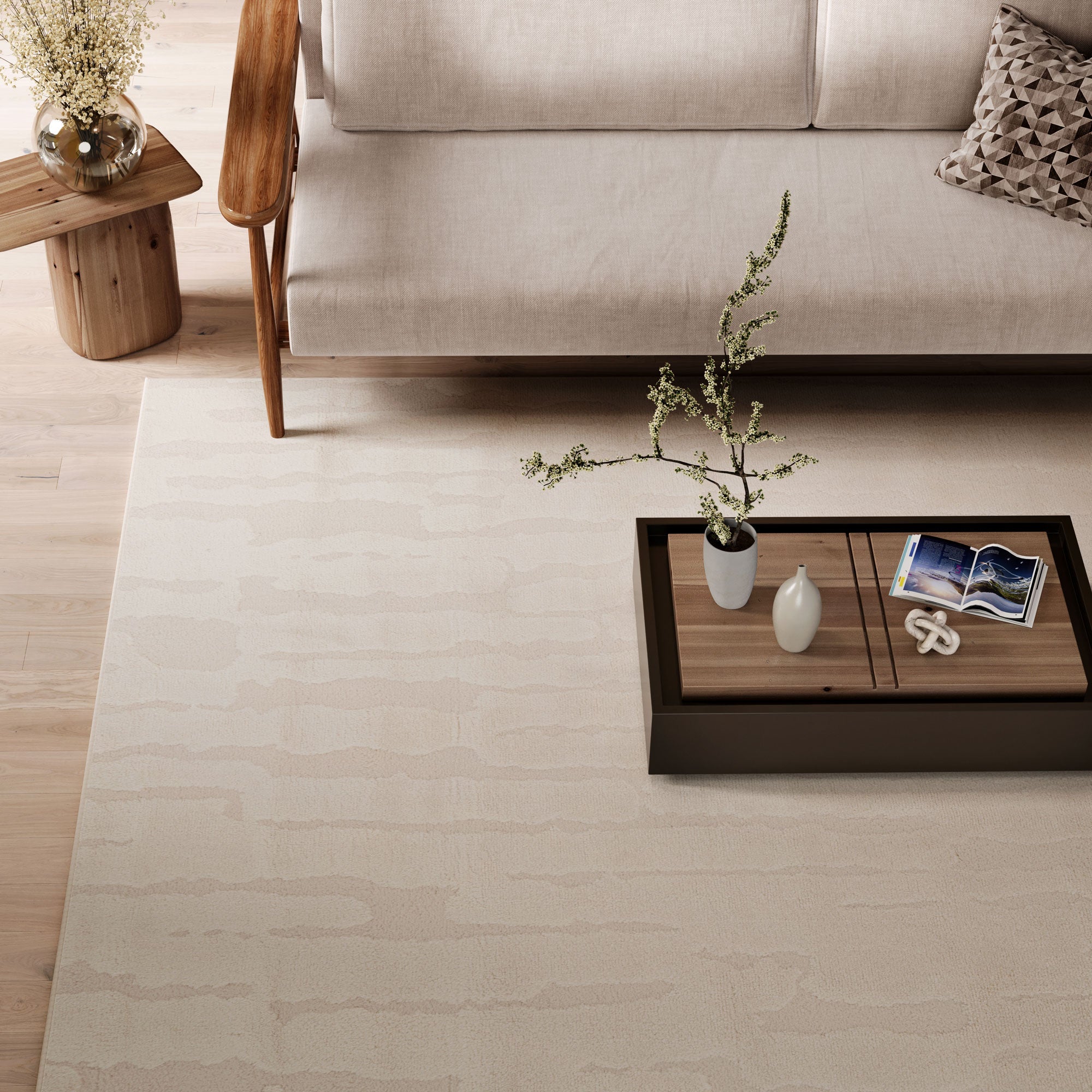Soft Cream Boho Rug - Elina